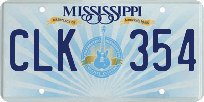 MS license plate CLK354