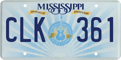 MS license plate CLK361