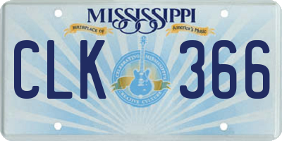MS license plate CLK366