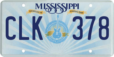 MS license plate CLK378