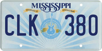MS license plate CLK380