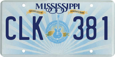 MS license plate CLK381