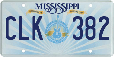 MS license plate CLK382