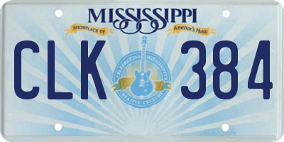 MS license plate CLK384