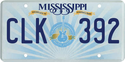 MS license plate CLK392