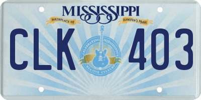 MS license plate CLK403