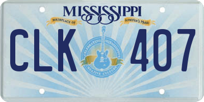 MS license plate CLK407