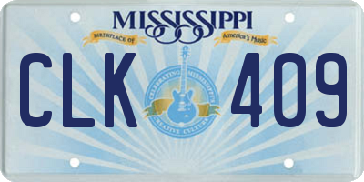 MS license plate CLK409