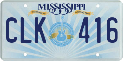 MS license plate CLK416
