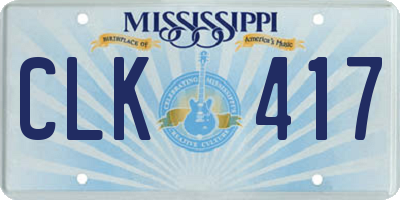 MS license plate CLK417