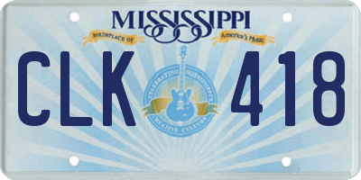 MS license plate CLK418