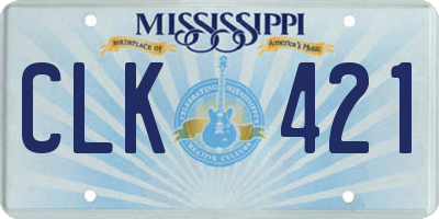 MS license plate CLK421
