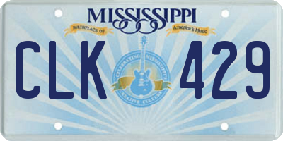 MS license plate CLK429