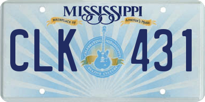 MS license plate CLK431