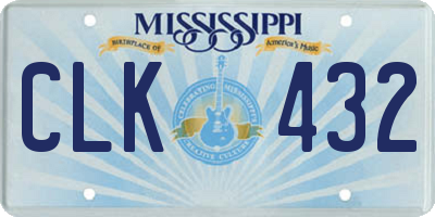 MS license plate CLK432