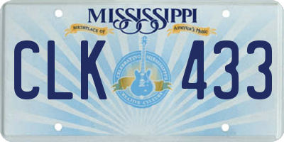 MS license plate CLK433
