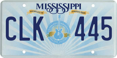 MS license plate CLK445