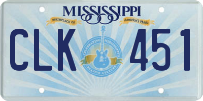 MS license plate CLK451