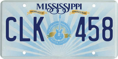 MS license plate CLK458