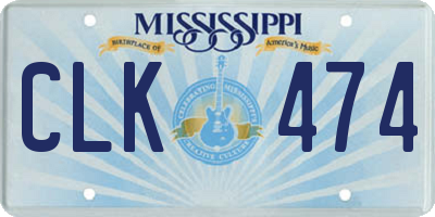 MS license plate CLK474