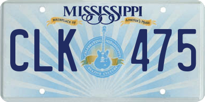 MS license plate CLK475