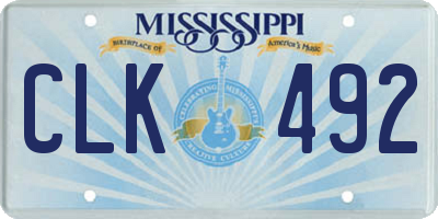 MS license plate CLK492