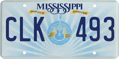 MS license plate CLK493