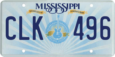 MS license plate CLK496