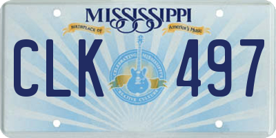 MS license plate CLK497