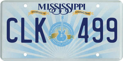 MS license plate CLK499