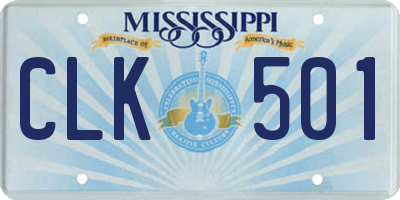 MS license plate CLK501