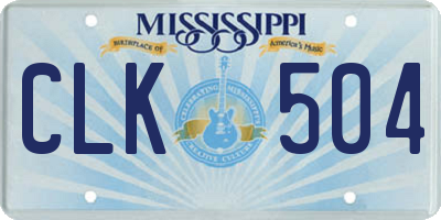MS license plate CLK504