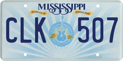MS license plate CLK507