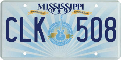 MS license plate CLK508