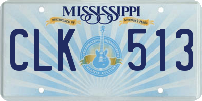 MS license plate CLK513