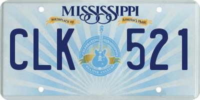 MS license plate CLK521