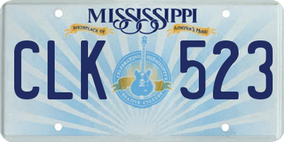 MS license plate CLK523