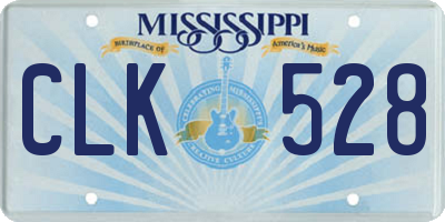 MS license plate CLK528