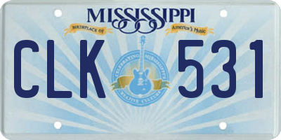 MS license plate CLK531
