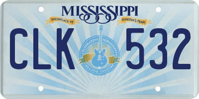 MS license plate CLK532