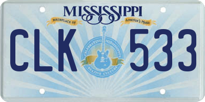 MS license plate CLK533