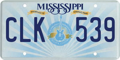 MS license plate CLK539