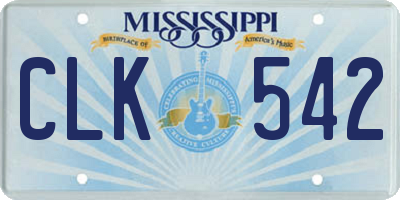 MS license plate CLK542