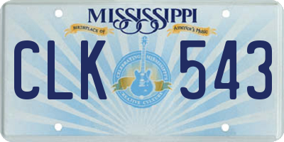 MS license plate CLK543