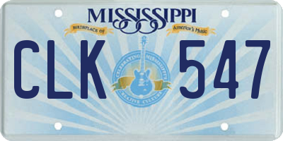 MS license plate CLK547