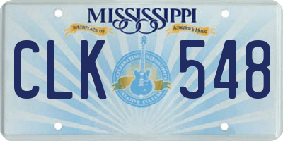 MS license plate CLK548