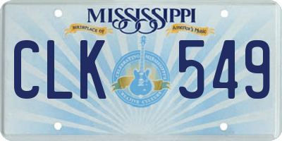 MS license plate CLK549