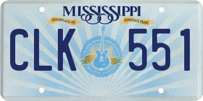 MS license plate CLK551
