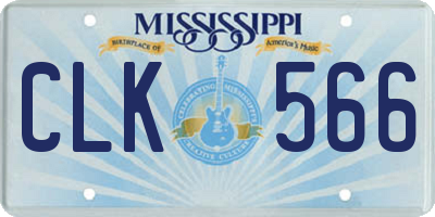 MS license plate CLK566