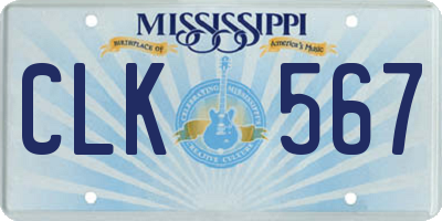 MS license plate CLK567